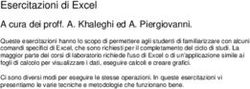 Esercitazioni di Excel - A cura dei proff. A. Khaleghi ed A. Piergiovanni.