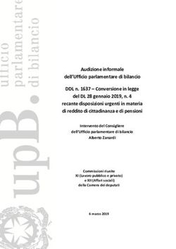 Audizione informale dell'Ufficio parlamentare di bilancio DDL n. 1637 - Conversione in legge del DL 28 gennaio 2019, n. 4 recante disposizioni ...