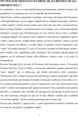 TECNOLOGIE DIGITALI E BAMBINI: QUALI RISCHI E QUALI OPPORTUNITA'?