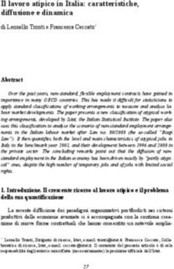 Il lavoro atipico in Italia: caratteristiche, diffusione e dinamica