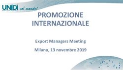 PROMOZIONE INTERNAZIONALE - Export Managers Meeting Milano, 13 novembre 2019 - UNIDI