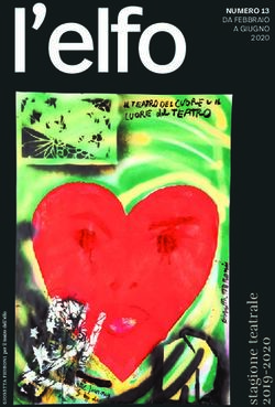 L'elfo NUMERO 13 DA FEBBRAIO A GIUGNO 2020 - Elfo Puccini