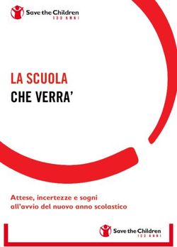 LA SCUOLA CHE VERRA' - Attese, incertezze e sogni all'avvio del nuovo anno scolastico - Save the Children Italia