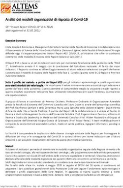 Analisi dei modelli organizzativi di risposta al Covid-19 - Altems