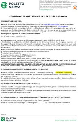 ISTRUZIONI DI SPEDIZIONE PER SERVIZI NAZIONALI - Poletto Group