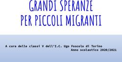 GRANDI SPERANZE PER PICCOLI MIGRANTI - A cura delle classi V dell'I.C. Ugo Foscolo di Torino Anno scolastico 2020/2021 - Istituto Comprensivo ...
