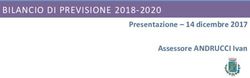 BILANCIO DI PREVISIONE 2018-2020 - Presentazione - 14 dicembre 2017 Assessore ANDRUCCI Ivan - Comune di Bareggio