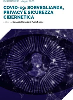 COVID-19: SORVEGLIANZA, PRIVACY E SICUREZZA CIBERNETICA - ISPI DOSSIER Maggio 2020