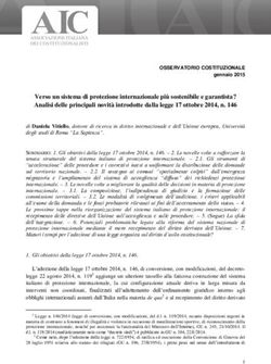 Verso un sistema di protezione internazionale più sostenibile e garantista? Analisi delle principali novità introdotte dalla legge 17 ottobre ...