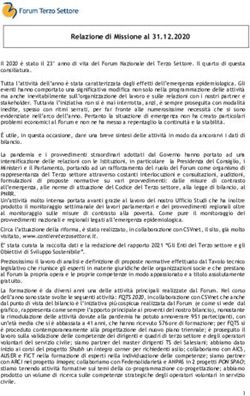 Relazione di Missione al 31.12.2020 - Forum Terzo Settore