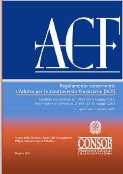 Regolamento concernente l'Arbitro per le Controversie Finanziarie (ACF)