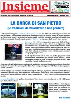 LA BARCA DI SAN PIETRO - (le tradizioni da valorizzare e non perdere) - Comunità Pastorale Cassina