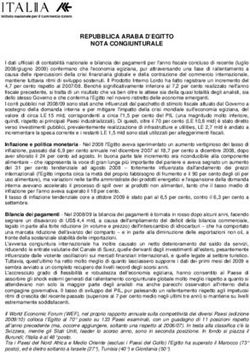 REPUBBLICA ARABA D'EGITTO NOTA CONGIUNTURALE