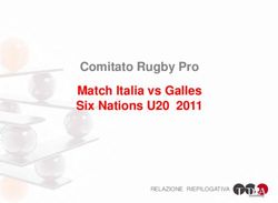 Comitato Rugby Pro Match Italia vs Galles Six Nations U20 2011 - RELAZIONE RIEPILOGATIVA