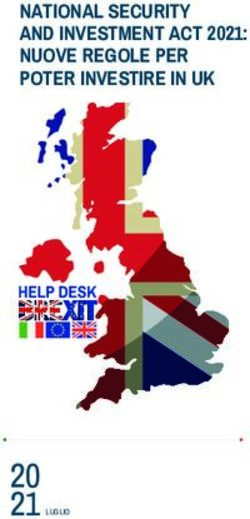 20 21 LUGLIO - NATIONAL SECURITY AND INVESTMENT ACT 2021: NUOVE REGOLE PER POTER INVESTIRE IN UK