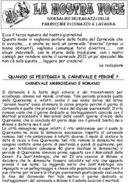 QUANDO SI FESTEGGIA IL CARNEVALE E PERCH&Eacute; ? - Parrocchie di Comazzo e Lavagna