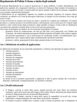 Regolamento di Polizia Urbana a tutela degli animali