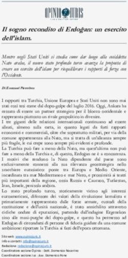 Il sogno recondito di Erdoğan: un esercito dell'islam - Opinio Juris