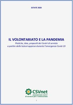 IL VOLONTARIATO E LA PANDEMIA - ESTATE 2020 - Pratiche, idee, propositi dei Centri di servizio - CSVnet