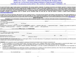 PIRELLI & C. S.p.A - Assemblea ordinaria e straordinaria del 18 giugno 2020 - Modulo per il conferimento della delega/subdelega al Rappresentante ...