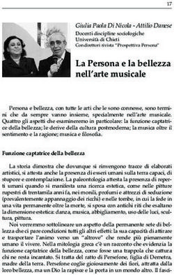 La Persona e la bellezza nell'arte musicale