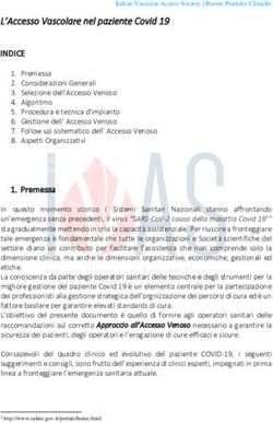L'Accesso Vascolare nel paziente Covid 19 - INDICE - Rete Oncologica Piemonte