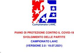 PIANO DI PROTEZIONE CONTRO IL COVID-19 SVOLGIMENTO DELLE PARTITE CAMPIONATO LAHC (VERSIONE 2.0 / 19.07.2021)