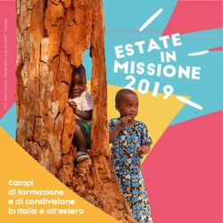 IN MISSIONE 2019 Campi di formazione e di condivisione in Italia e all'estero - Reggio Terzo Mondo