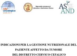 INDICAZIONI PER LA GESTIONE NUTRIZIONALE DEL PAZIENTE AFFETTO DA TUMORE DEL DISTRETTO CERVICO CEFALICO