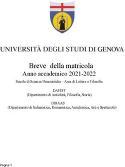 Breve della matricola - Anno accademico 2021-2022 DAFIST DIRAAS Scuola di Scienze Umanistiche - Area di Lettere e Filosofia
