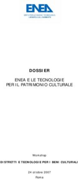 DOSSIER ENEA E LE TECNOLOGIE PER IL PATRIMONIO CULTURALE - DISTRETTI E TECNOLOGIE PER I BENI CULTURALI