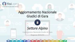 Aggiornamento Nazionale Giudici di Gara - Settore Alpino Commissione Nazionale Giudici di Gara - FISI