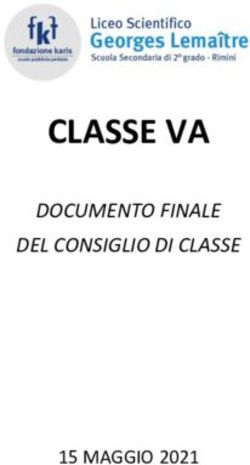 CLASSE VA DOCUMENTO FINALE DEL CONSIGLIO DI CLASSE - 15 MAGGIO 2021 - Karis Foundation
