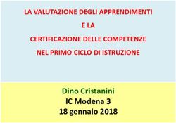 Dino Cristanini IC Modena 3 18 gennaio 2018 - LA VALUTAZIONE DEGLI APPRENDIMENTI E LA CERTIFICAZIONE DELLE COMPETENZE NEL PRIMO CICLO DI ISTRUZIONE