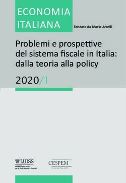 ECONOMIA ITALIANA Problemi e prospettive del sistema fiscale in Italia: dalla teoria alla policy 2020/1
