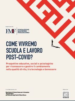 COME VIVREMO SCUOLA E LAVORO POST-COVID? - Prospettive educative, sociali e psicologiche per riconoscere e gestire il cambiamento nella qualità di ...