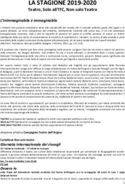 LA STAGIONE 2019-2020 - Teatro, Solo all'ITC, Non solo Teatro - CulTurMedia