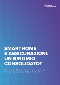SMARTHOME E ASSICURAZIONI: UN BINOMIO CONSOLIDATO? - Quale ruolo dovrebbe assumere la Compagnia per emergere nel contesto iper-frammentato dei ...