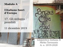 Gli sviluppi possibili - Modulo A L'italiano fuori d'Europa 11 dicembre 2019 - E-LEARNING AREA ...