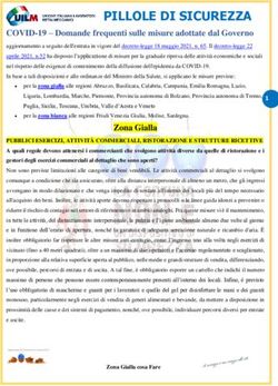 PILLOLE DI SICUREZZA COVID-19 - Domande frequenti sulle misure adottate dal Governo