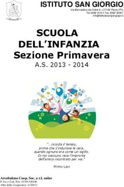 SCUOLA DELL'INFANZIA Sezione Primavera