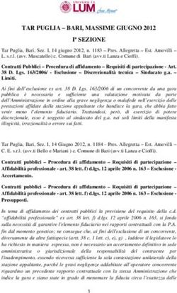 TAR PUGLIA - BARI, MASSIME GIUGNO 2012 Iª SEZIONE