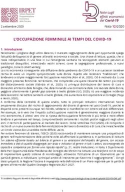L'OCCUPAZIONE FEMMINILE AI TEMPI DEL COVID-19 - IRPET