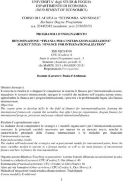 DIPARTIMENTO DI ECONOMIA (DEPARTMENT OF ECONOMICS) CORSO DI LAUREA in "ECONOMIA AZIENDALE"