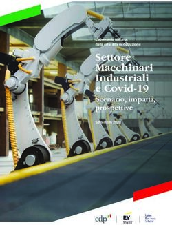 Settore Macchinari Industriali e Covid-19 - Scenario, impatti, prospettive L'economia italiana, dalla crisi alla ricostruzione - CDP