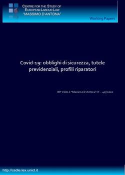 Covid-19: obblighi di sicurezza, tutele previdenziali, profili riparatori - WP CSDLE "Massimo D'Antona".IT 417/2020 - WP .IT 417/2020