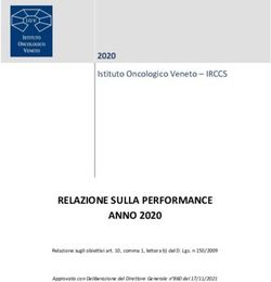 RELAZIONE SULLA PERFORMANCE ANNO 2020 - 2020 Istituto Oncologico Veneto - IRCCS - Istituto ...