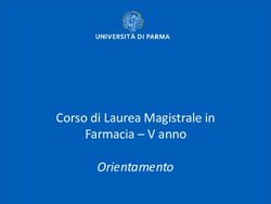 Corso di Laurea Magistrale in Farmacia - V anno - Orientamento