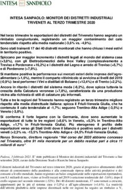 INTESA SANPAOLO: MONITOR DEI DISTRETTI INDUSTRIALI TRIVENETI AL TERZO TRIMESTRE 2020