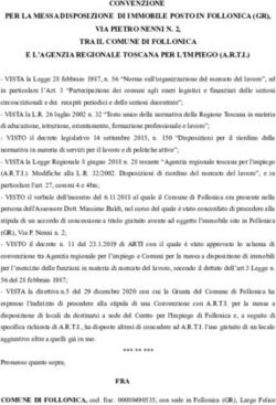 CONVENZIONE PER LA MESSA DISPOSIZIONE DI IMMOBILE POSTO IN FOLLONICA (GR)